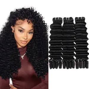 15A Burmese Deep Wave Hair 1/3/4 Bundles Deep Curly Unprovessed Human Hair Bundles Spring Curl End Human Hair Extension For Black Women