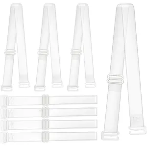 Multifunctional Clear Straps - 4 Pairs Invisible, Non-slip, 15mm TPU Shoulder Straps for Women and Girls - Adjustable Replacement for Strapless Bras