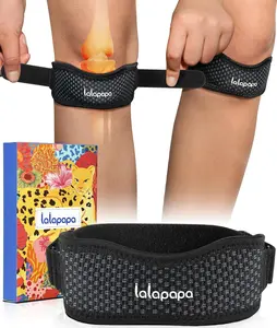 Knee Brace - 2Pack Adjustable Compression Brace with V-shaped Support Strip for Men Women Patella Band for Meniscus Injury Arthritis Pain Joint Support Strap for Workout