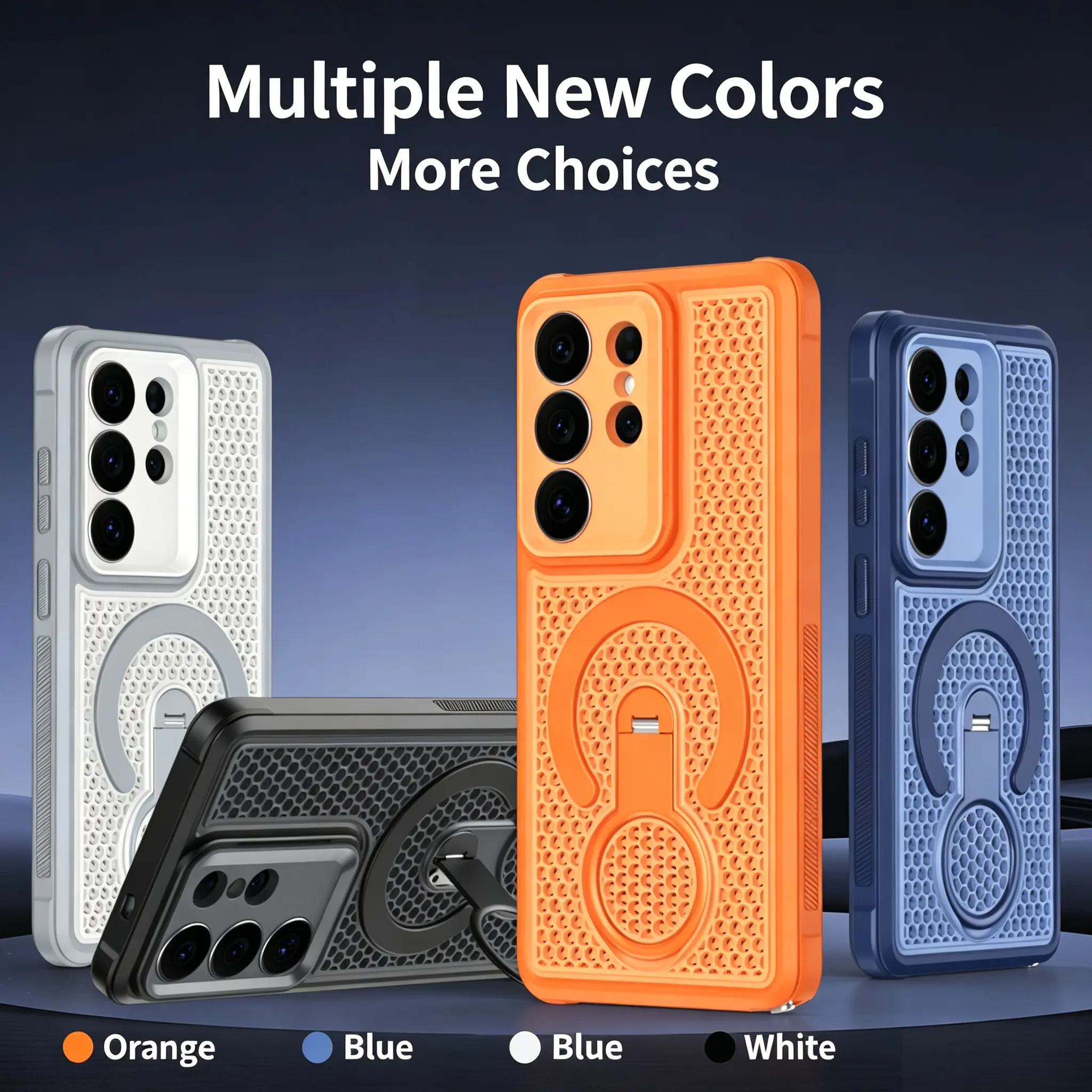 Honeycomb Heat Dissipation MagSafe Case with Foldable Ring Kickstand Product Core Features