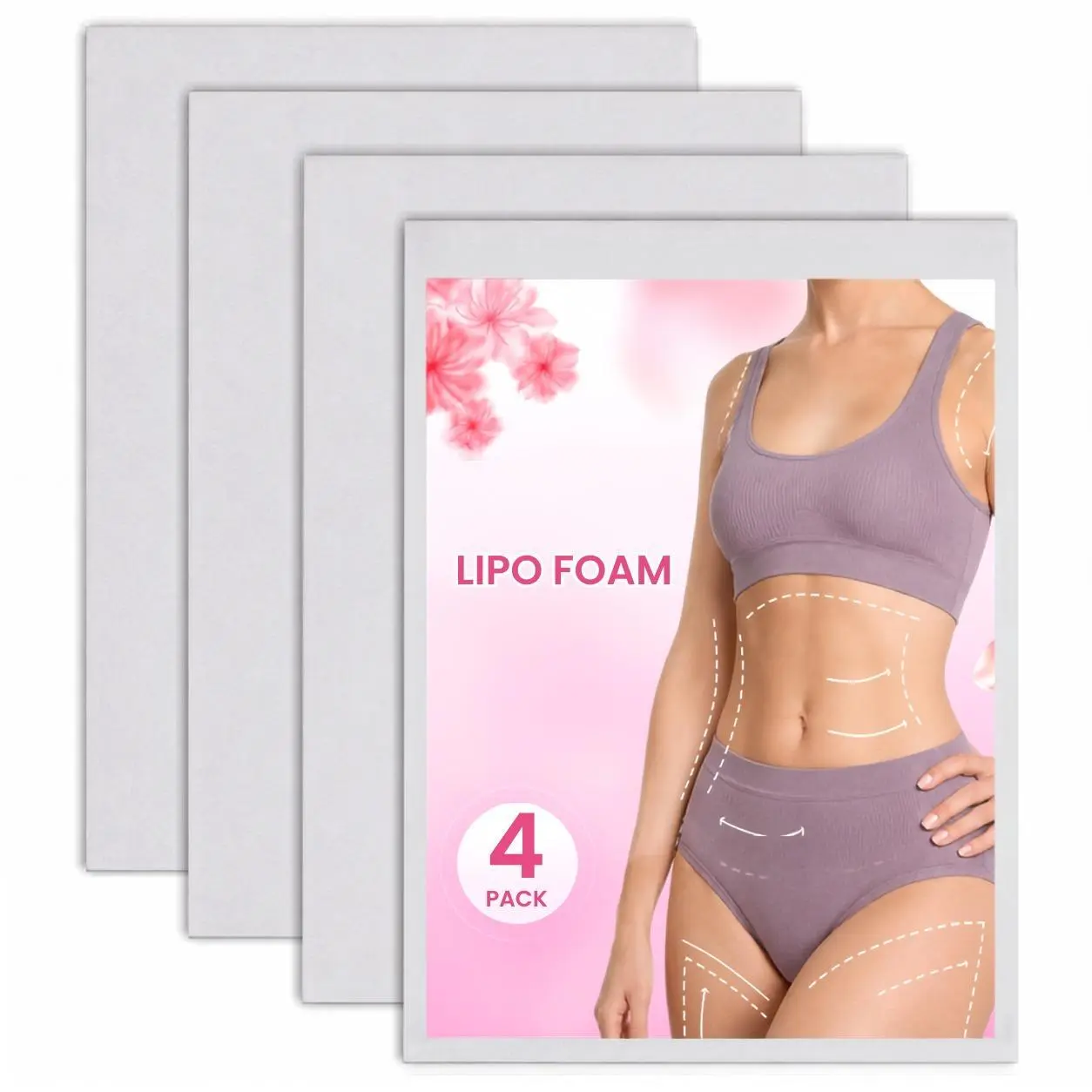 4PCS Lipo Foam Boards Compression Pads for Waist & Abdomen Support, Soft Foam Shaping Pads