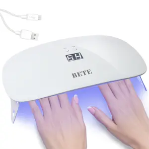 BETE UV Light for Nails - 24W UV LED Nail Lamp Portable Nail Dryer with 15 Powerful Lamp Beads 2 Timers for UV Gel Polish Nail Glue Gel Mouse Shape Large Size with USB Cable for Curing All Nail Gels Home DIY Manicure Nail Art