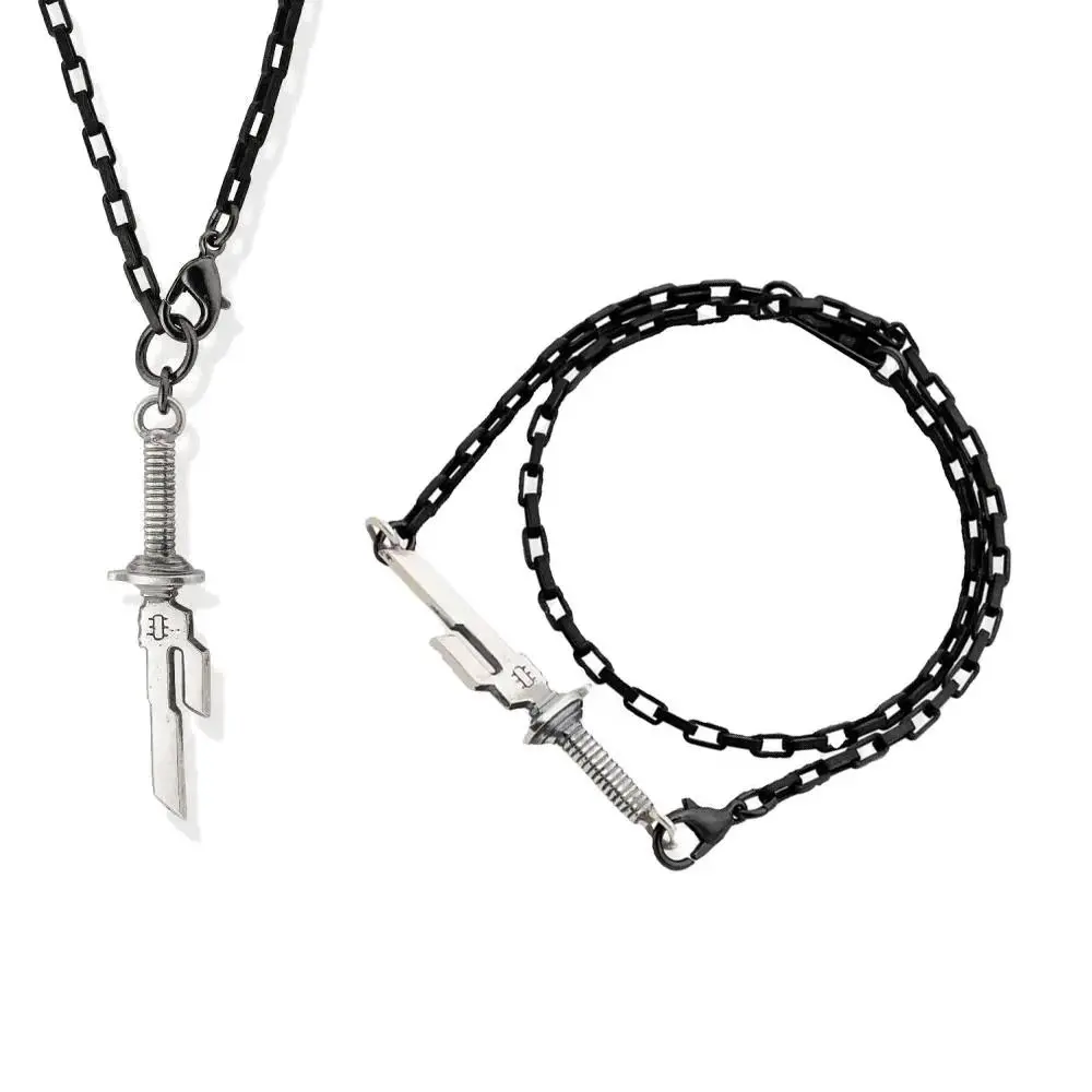 Anime Jujutsu Kaisen Fushiguro Toji Cosplay Choker Necklace, Unisex Tianri Sword-Spear-Knife Pendant Chain Jewelry, for Anime Fans, Casual & Party Gifts