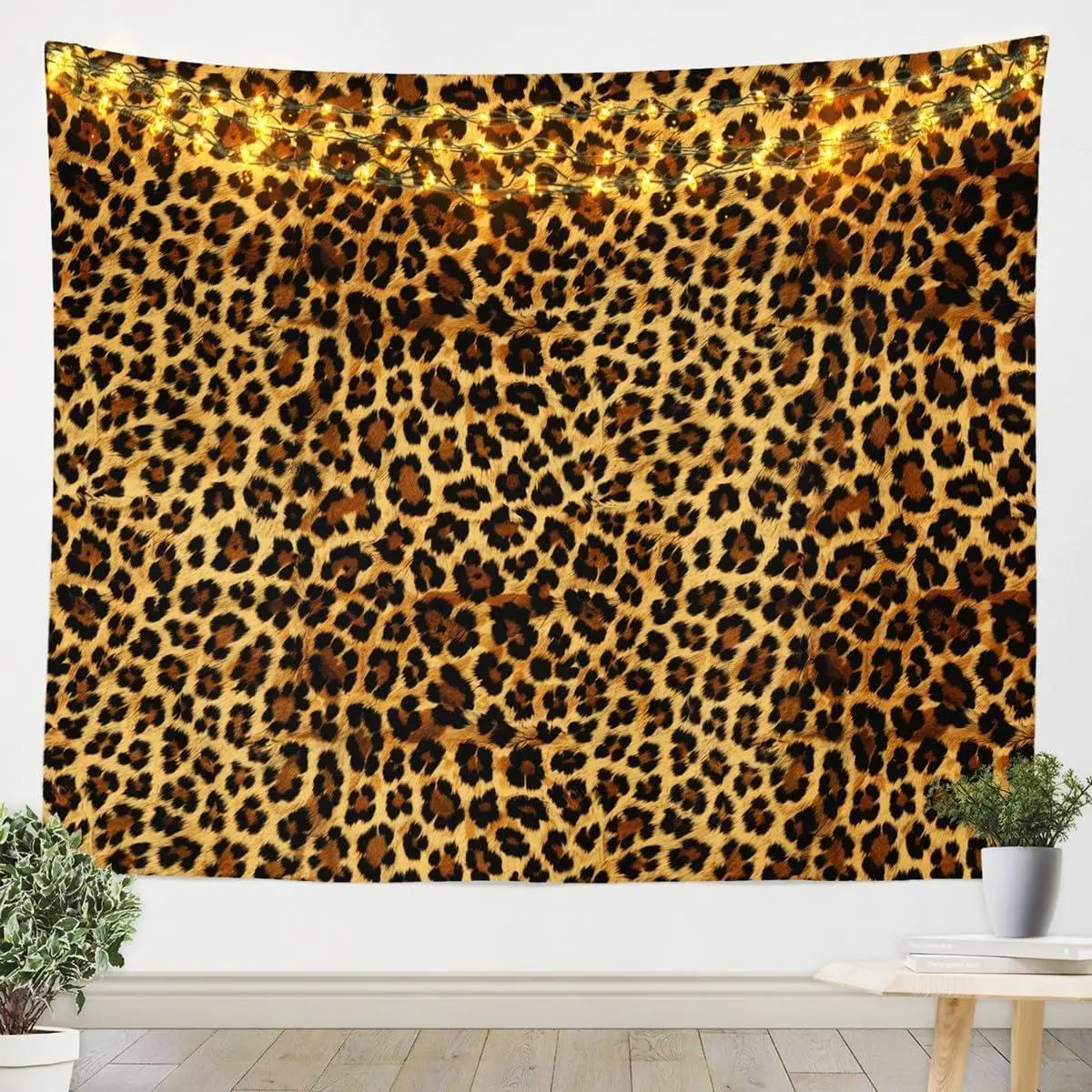 Leopard Print Tapestry Cheetah Decor Wall Hanging Geometric Wall Tapestry African Safari Animal Tapestries Modern Abstract Pattern Men Artwork Home Decor Small