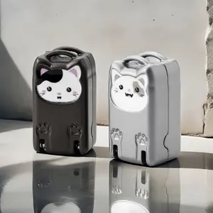 Cute Cat Folding Stainless Steel nail Clipper - Portable Mini Trimmer with Sharp Precision Blade, Compact Travel Cutter with Ergonomic Grip for Adults, Ideal for Everyday Care (Black/White) safety lock