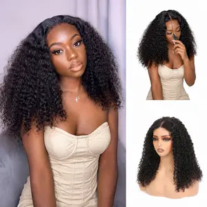 CindiRiver Glueless Jerry Curly Wig Pre Cut 5x5 HD Lace Closure Wig 100% Raw Human Hair Pre Bleached Pre Plucked Natural Hairline Wear Go Wig for Black Women 280% Density Beginner Friendly #SummerVibes