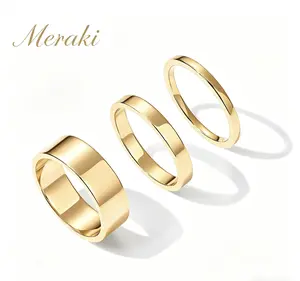 Meraki  Three-ring set, women's stacking rings, stacking ring set
