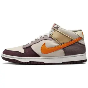 Nike Dunk Mid 'Plum Coconut Milk' Men's/Unisex Sneakers All Seasons Premium Leather Upper Durable Rubber Outsole Comfortable Fit