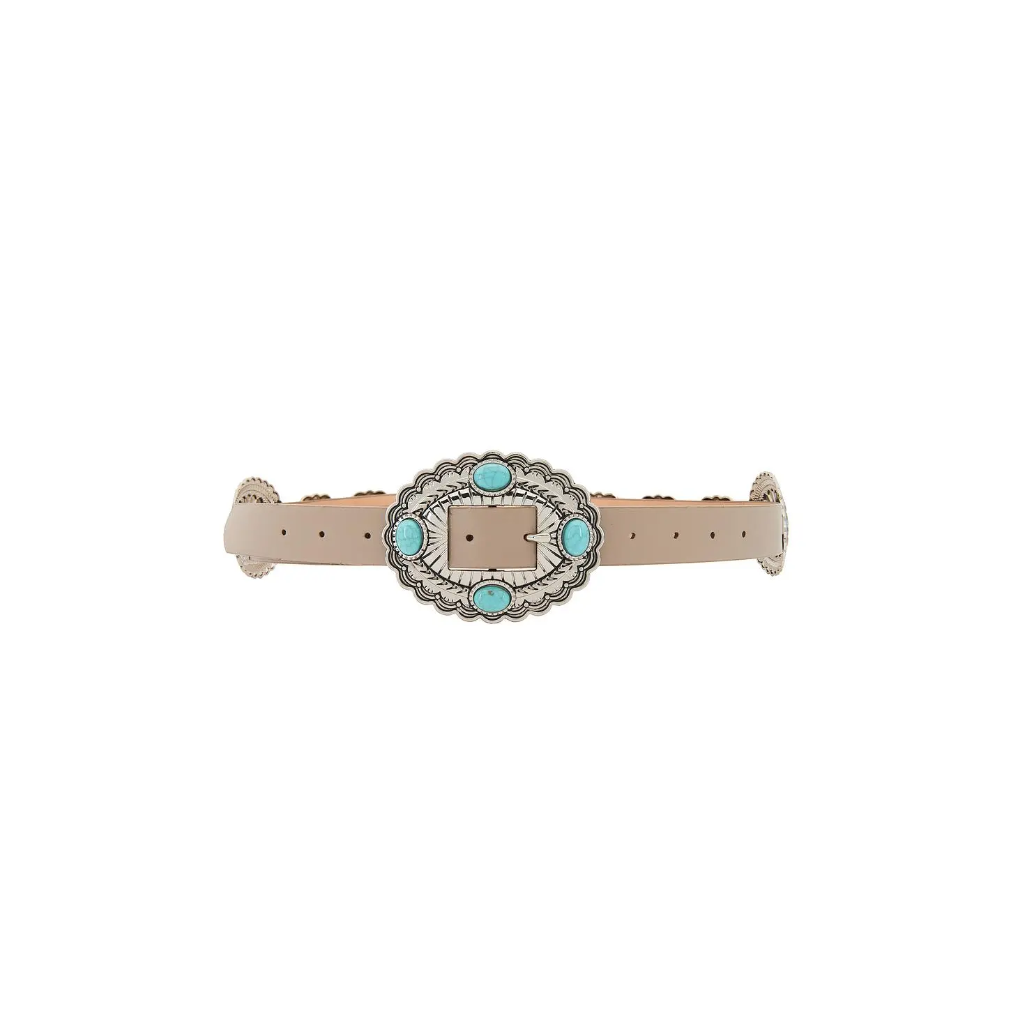 Lovers and Friends Gypsy Buckle Belt in Taupe & Turquoise