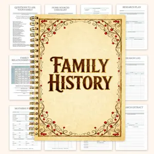 Family Tree Book and Genealogy Planner, Hardcover Relative Organizer with Step-By-Step Guide, Heritage Diary, Perfect Gift for Parents/great-Parents