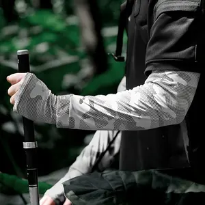 Men's Lightweight Breathable Ice Sleeves Summer UV Protection Cycling Fishing Hiking Quick Dry Mosquito Resistant Full Arm Coverage