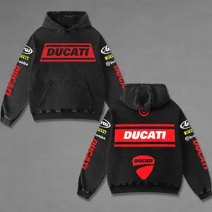 Retro Ducati Racing Washed Hoodie Vintage Motorcycle, GP of The Americas Sportbike Graphic Merch, Acid Washed Streetwear Clothing, Unisex Dirt Bike Racing Hoodie, Vintage Motorsport Hoodie, Speed Culture Men's Wear, Designed for Biker