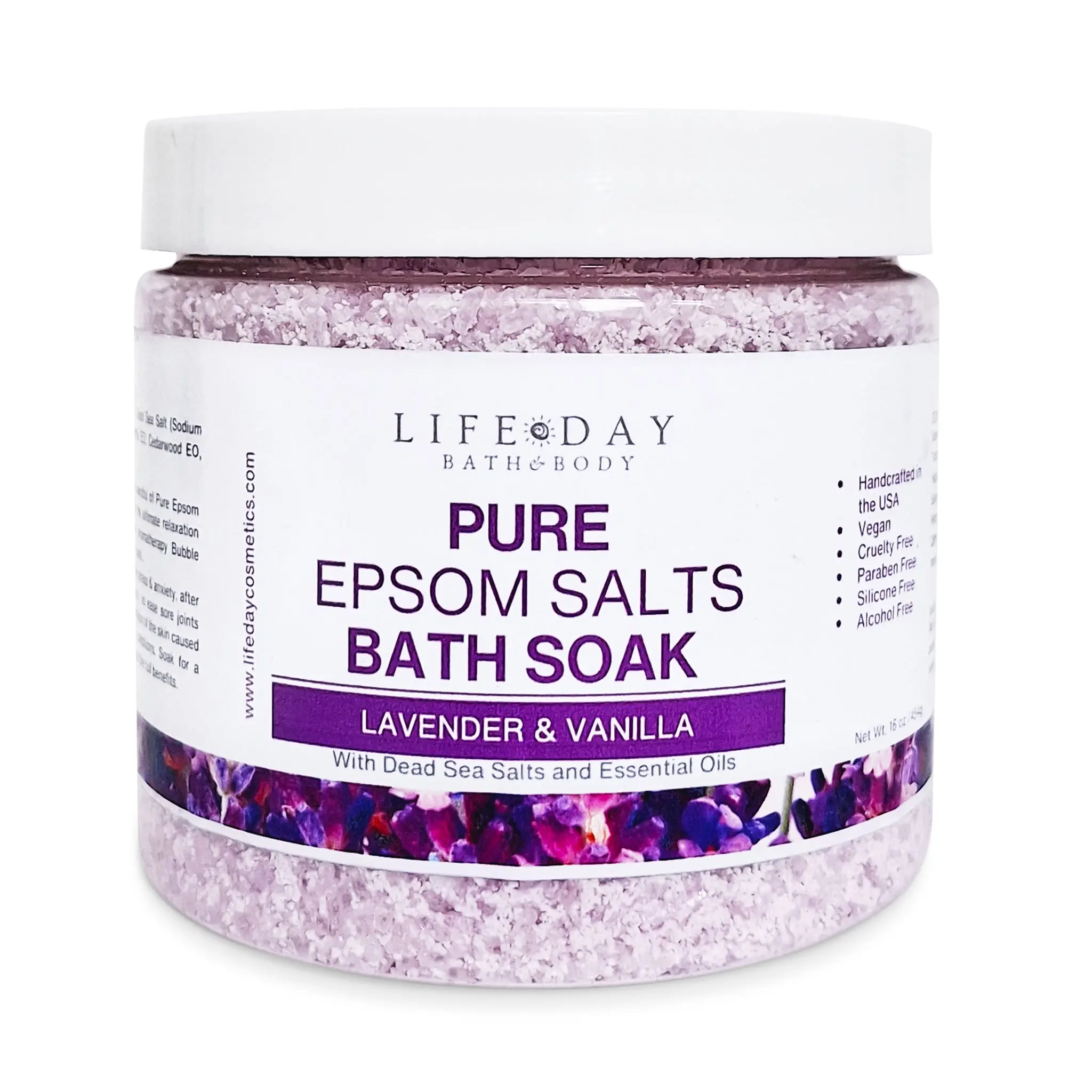 Pure Epsom Salts Bath Soak Lavender & Vanilla Aroma