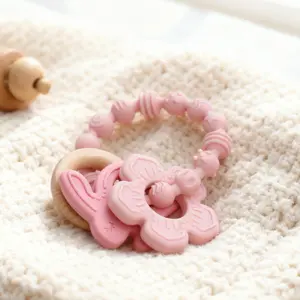 2-In-1 Baby Teether Toy, Sensory Teether for Fine Motor Skills & Anxiety Relief, BPA-Free Food Grade Silicone, Ergonomic Design, 0-12m