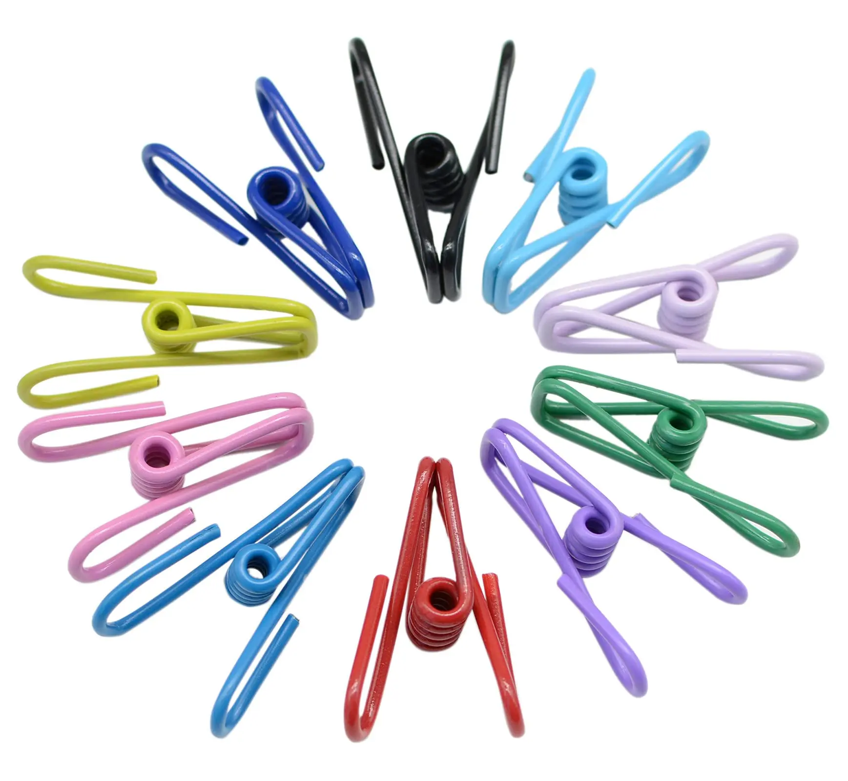 30 Pcs 2 Inch Chip Clips, Random Colors PVC Coated High Elasticity Clothes Pins & Food Clips