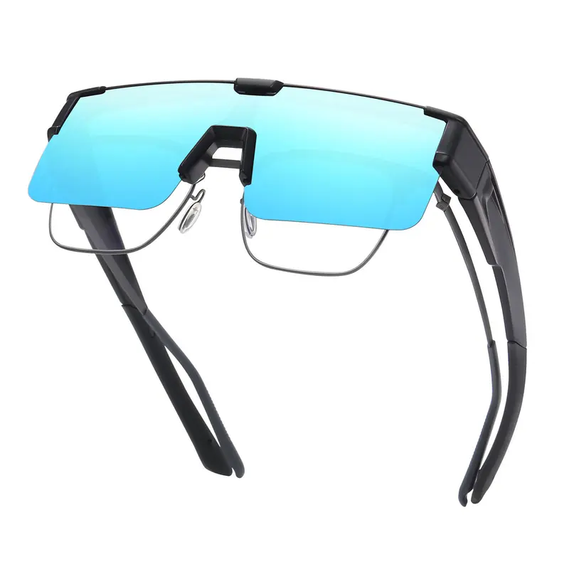 HAOLOTA Fit Over Glasses Men's Sunglasses - Polarized Sports Eyewear, UV400 Protection, Anti-Reflective Dark Lenses, Antislip Silicone, Ultra Light Shock Resistant TR90 Frame, Wind/Dust Shield, for Driving