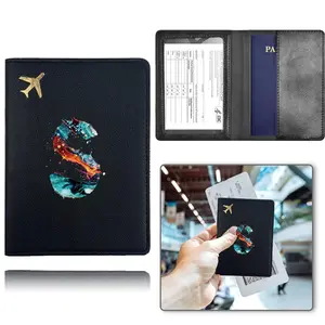 Portable PU Leather Passport Holder, Practical Travel Wallet, Stylish Passport Cover with Lightweight Design, Protective Sleeve for Air Ticket Vaccine Card, Travel Document Holder