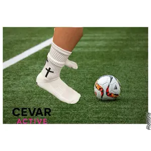 CEVAR Active Breathable Cotton Cross Grip Soccer Socks Anti-Slip for Men Women & Youth MAXIMUM SLIP RESISTANCE Durable Total Protection Comfortable Stylish