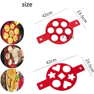 2pcs 7-Cavity Nonstick Pancake & Egg Baking Pan - 220°C/428°F Heat, Easy-Clean Breakfast Maker for Home & Restaurant Use, Durable Non-Stick Surface for Perfect Pancakes, Eggs, Waffles & More, Cooking Enthusiasts