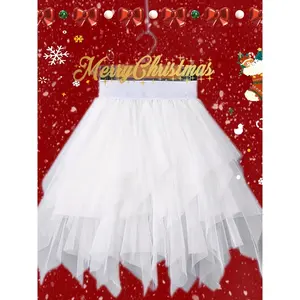 Girls' Half Skirt Short Skirt Elegant Cake Dress Baby Gradient Mesh Skirt Medium to Large Princess Skirt