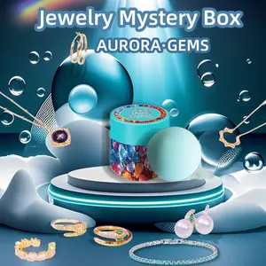 Jewelry Mystery Box with Random Fine Jewelry Necklace Earrings Bracelet Charm Adjustable Ring Cute Surprise Fun Gift for Parties Valentine's Day Mother's Day with  Bomb Reveal