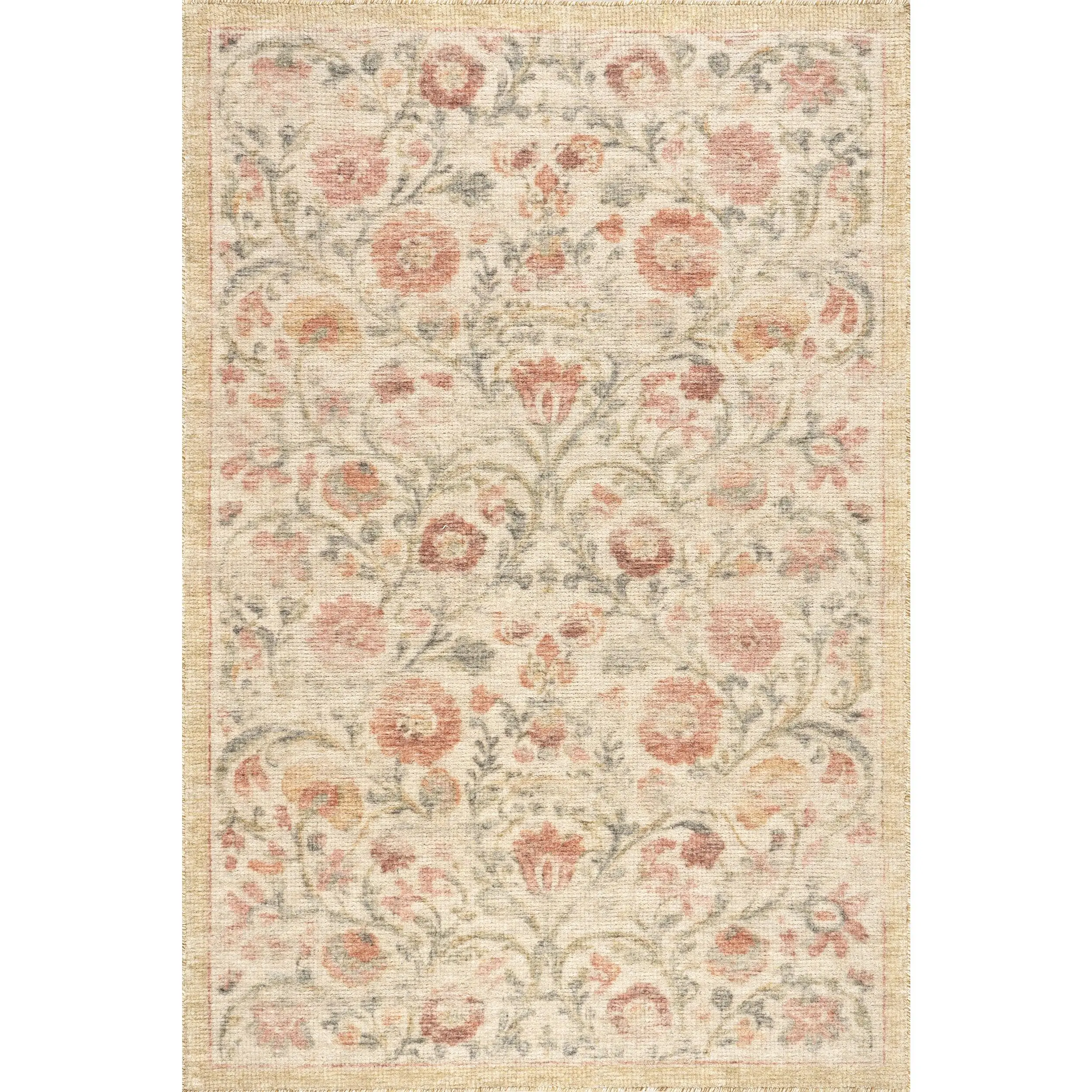 Padma Lakshmi Sufi Hand-Tufted Floral Motif Wool-Blend Rug