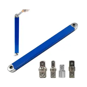 Impact Ready Offset Extension Wrench, Tight Reach Extension Wrench Set, with 1/2", 1/4" and 3/8" Square Drive Adapters, Universal Extensions Wrench for Small Place