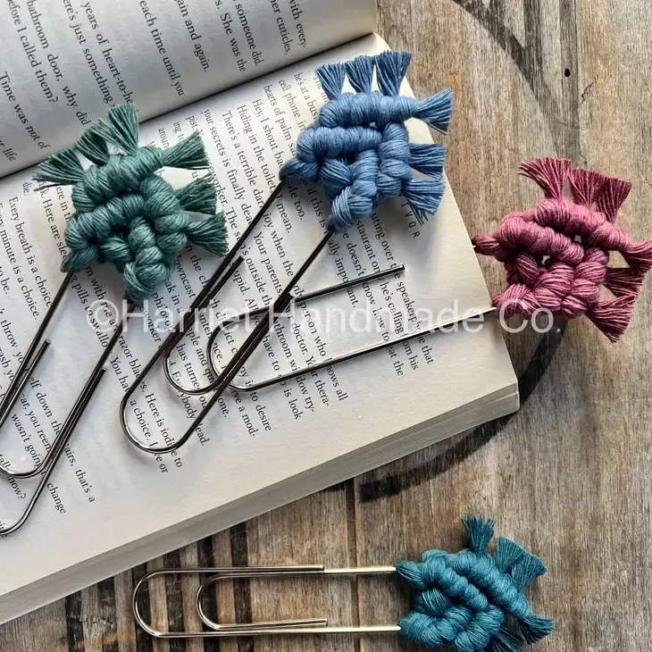 Handmade Macrame Oversized Paper Clip Bookmark
