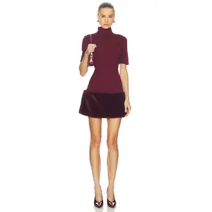 Camila Coelho Isadora Mini Dress in Burgundy