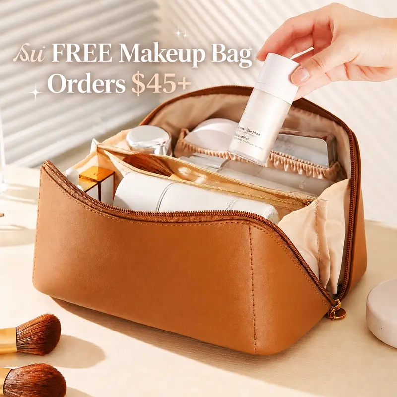 beige cosmetic bag - TikTok Shop