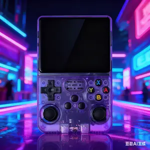 Purple Rechargeable Retro Handheld Game Console Built-in Compact 3.5-inch 64G Memory Card Portable Screen for On-the-Go Gaming Gift portable video player console Gadget Game Pad Game Stick
