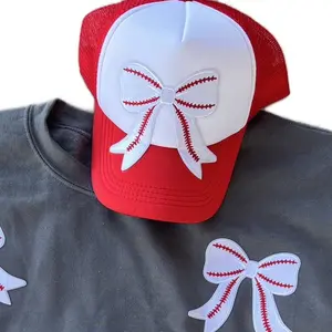 Hat with baseball bow appliqué —-price is for hat only!!