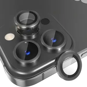 For IPhone 16 Pro Max/15 Pro/14 Plus/12 PRO/13 MINI Camera Lens Protector with 9H Tempered Glass, Metal Individual Ring Lens Cover, HD Aluminum Alloy Screen Stiker Cover and Aluminum Edging Individual Lens Screen Protectors