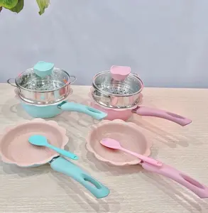 Non-Stick Stoneware Pots and Pans Set with Steamer