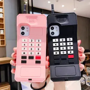 3D Classic Mobile Phone Case for iPhone 16 15 14 13 12 11 Pro Max XR Xs Max 8 7 6 Plus Retro Style Telephone Soft Silicone Funny
