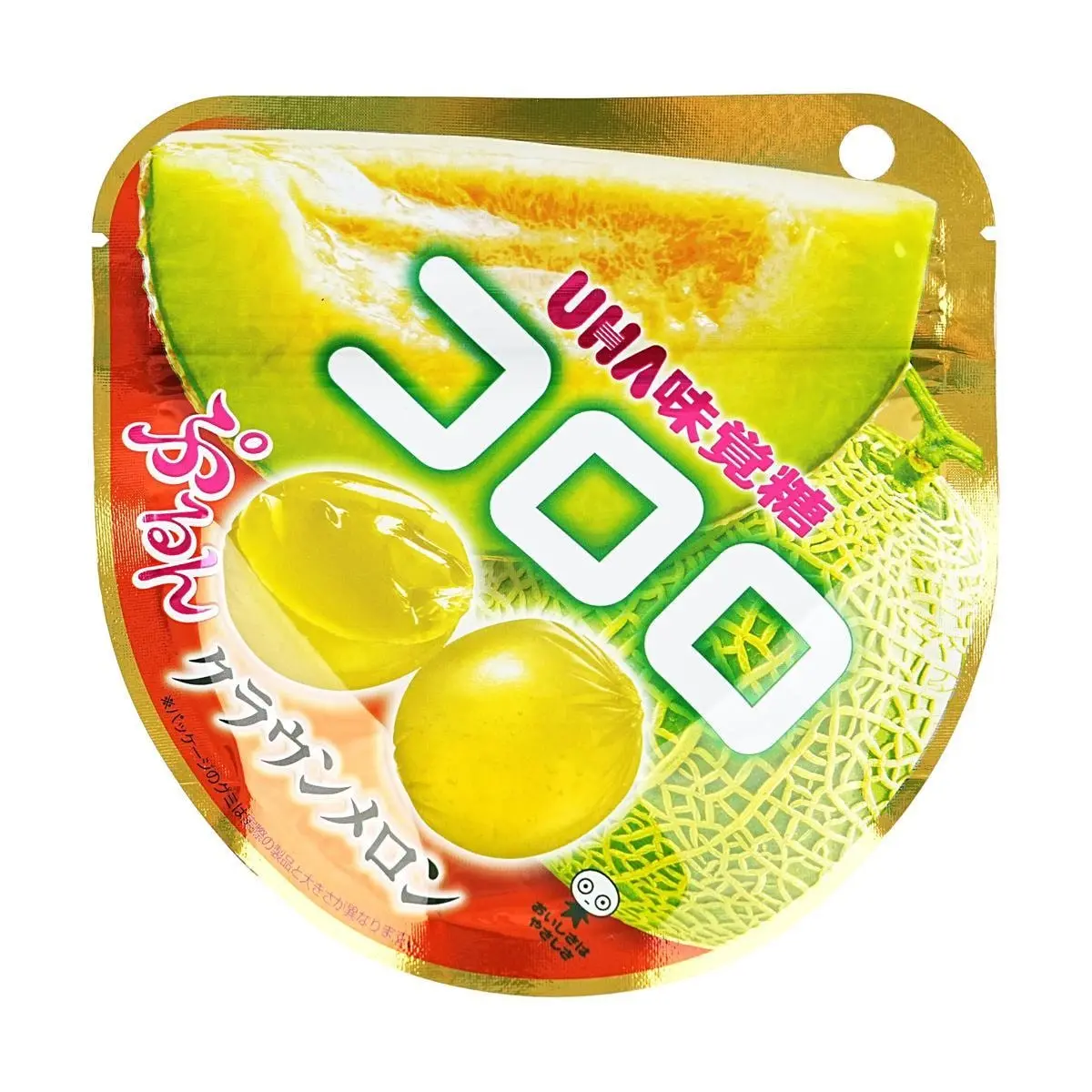 UHA Mikakuto Crown Melon Gummy Candy - Authentic Japanese Fruit Chewy Snacks, 40g