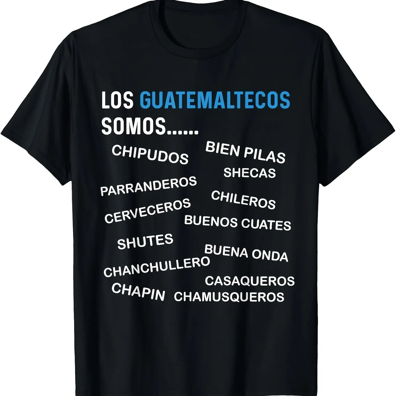 Guatemala Flag Map Chapin Phrases T-Shirt - Soft Cotton Fitted Short Sleeve Crew Neck Casual Summer Top for Men