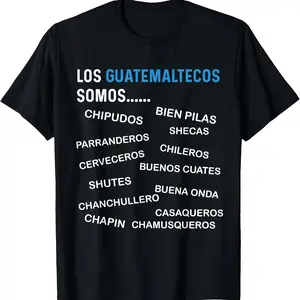 Guatemala Flag Map Chapin Phrases T-Shirt - Soft Cotton Fitted Short Sleeve Crew Neck Casual Summer Top for Men