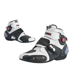 Short Motorcycle Riding Boots for Men and Women, All-Season Use, Lightweight, Non-Slip, Anti-Collision, Ankle Protection, Comfortable and Breathable Motorbike Riding Shoes Gear