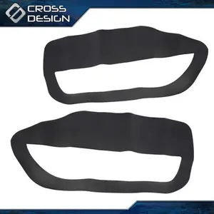 CROSSDESIGN 2PC Door Panel Insert Cards Fit For Ford Mustang 2005-09 Leather Cover Kit Black
