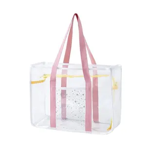 Stylish Transparent Jelly Bag, Large-Capacity Portable Storage Bag, Multifunctional Waterproof PVC Star Beach Bag for Travel