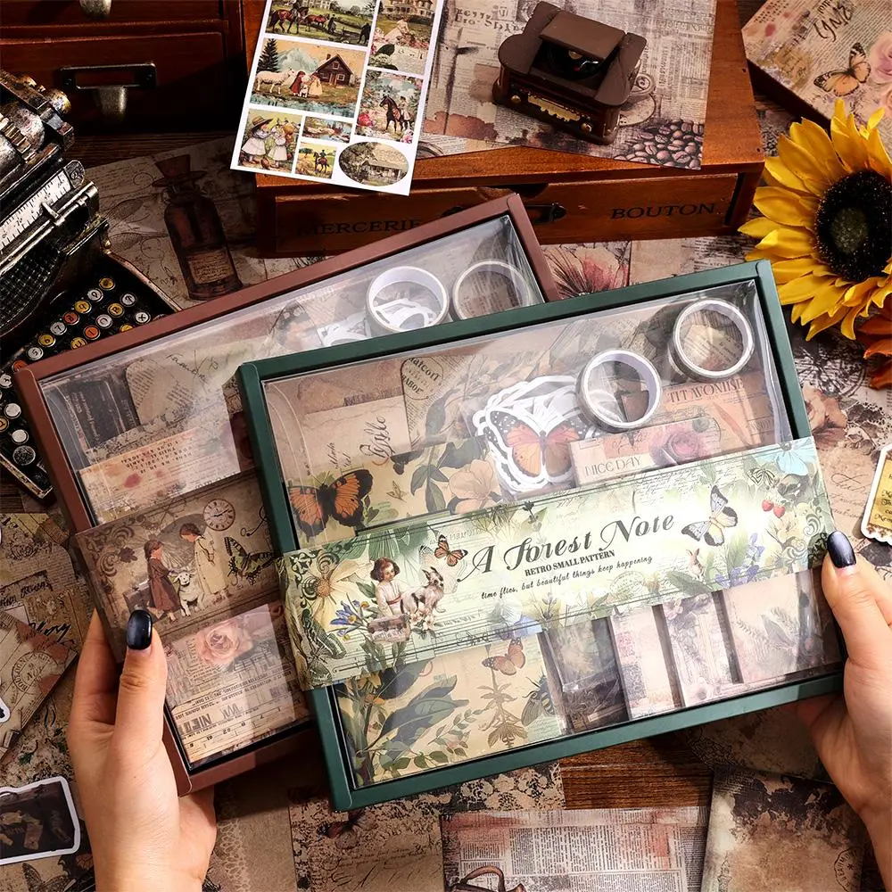Vintage Aesthetic Journal Kit, DIY Craft Kit, DIY Kits, Scrapbook Materials, 201pcs/set Scrapbooking Paper Set with Lined Pages & DIY Embellishments, Ideal for Creative Journaling, Memory Keeping, Crafts Kit