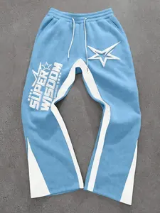 Novo Style Men's Casual Color Block Letter Print Drawstring Waist Sweatpants, Men's Star Print Sweatpants, Grey Men Sweatpants, Boyfriend Gifts, Christmas Gifts, Sweatpants Men Great Quality, Star Pants Men, Street Wear Pants, For Rave