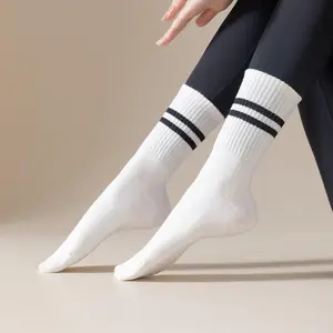 Pilates Socks with Grips for Women, 3 Pairs Womens Grippy Yoga Ballet Barre Hospital Gym Athletic Socks