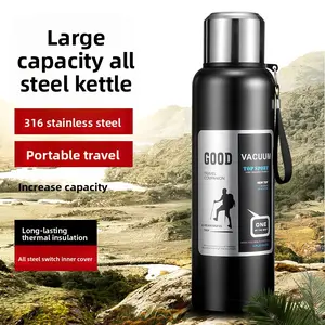 Stainless Steel Sports Water Bottle for Men and Women, Outdoor Mountaineering Large-Capacity All-Steel Pot Thermos with Tea Separation, Car-Portable Hydration Cup  Insulated.Stainless,Steel,Tumbler