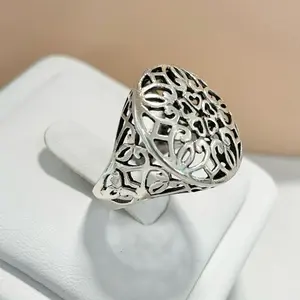 Sterling Silver 925 Round Hearts Ring with Elegant Design and Smooth Finish