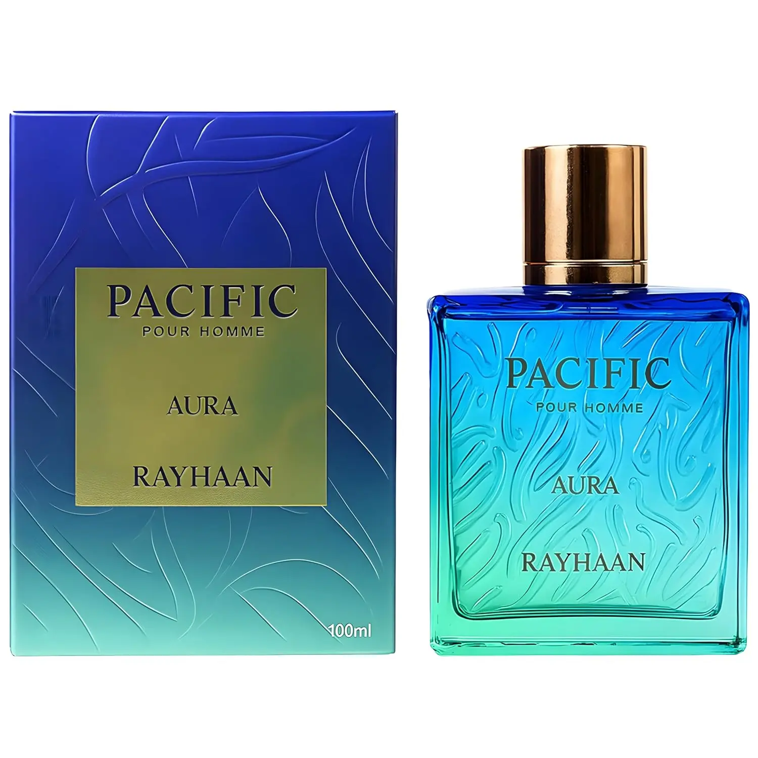 RAYHAAN Pacific Aura Eau de Parfum Spray for Men 3.4 Ounce RAYHAAN Pacific Aura Eau de Parfum Spray for Men 3.4 Ounce