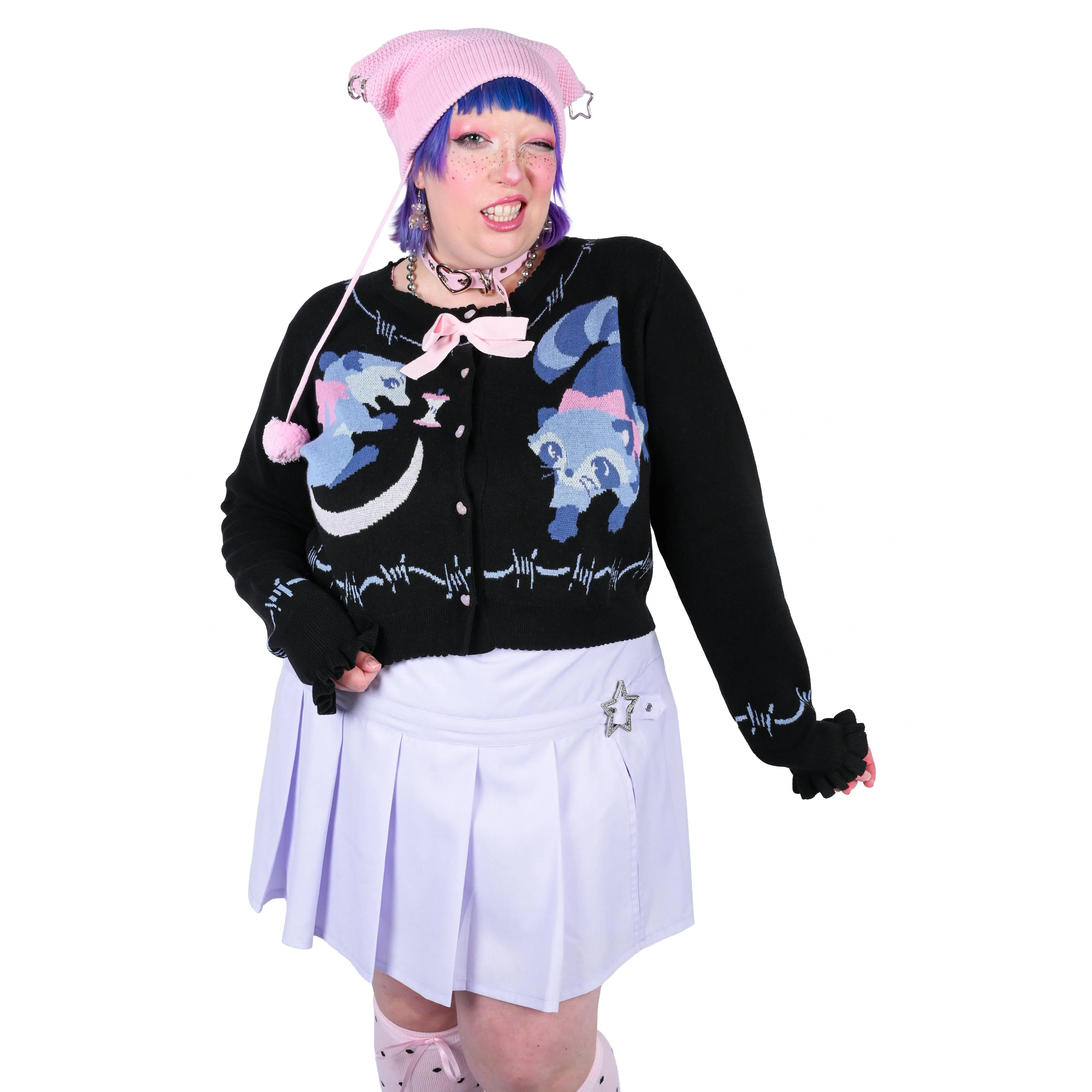 Trash Parade Cropped Cardigan - Black Trash Parade Cropped Cardigan - Black