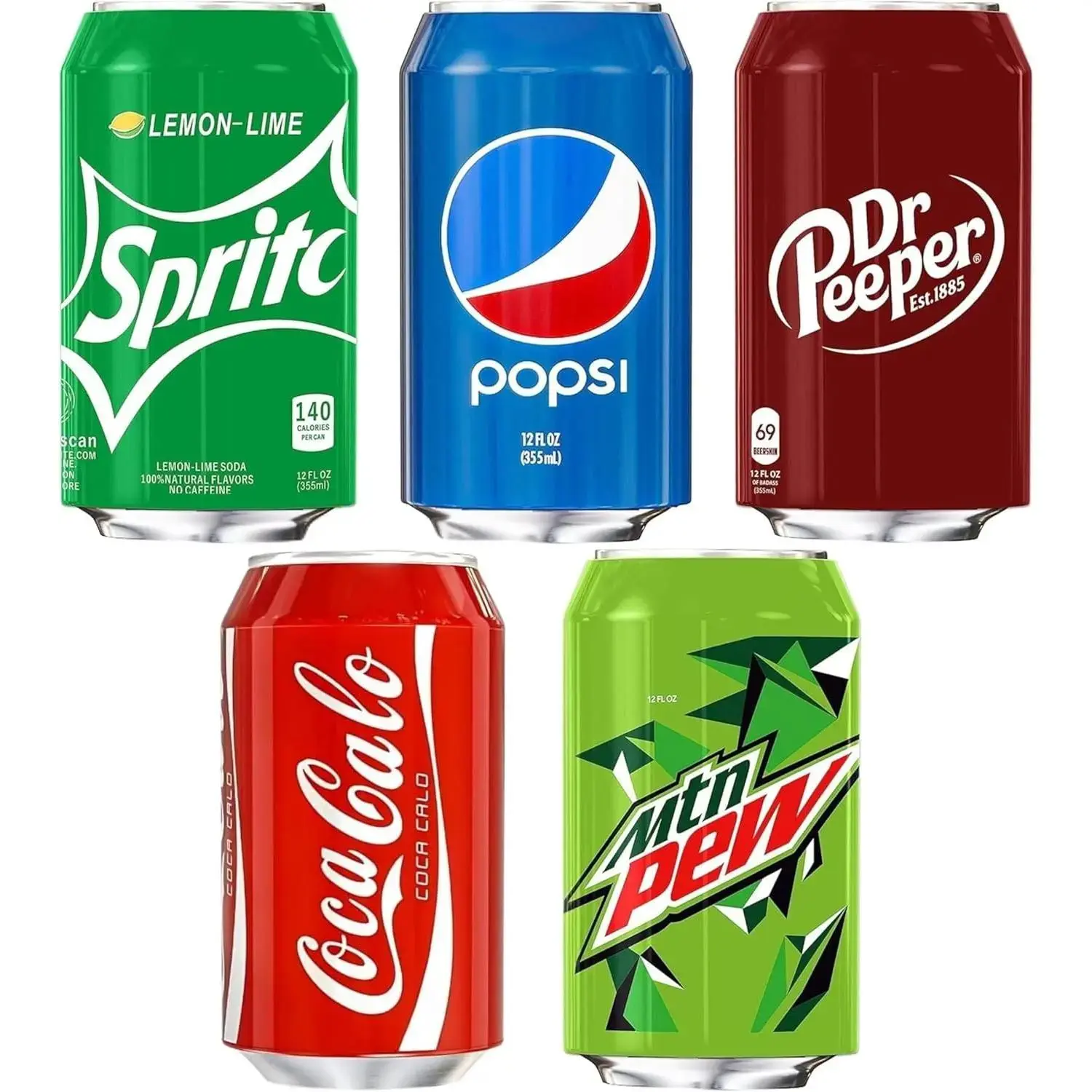5 Pack Silicone Can Covers 12 oz (355 ml) - Reusable Silicone Soda Can Cover for Travel, Camping, Beach Days, Outdoor Parties, Fun Beverage Accessories, Gift for Outdoor Lovers