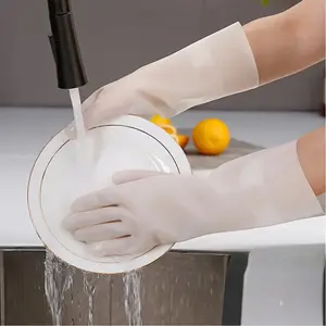 Adorer.care Nitrile Kitchen Gloves Heavy Duty [1Pair] for Reusable Cleaning, Dishwashing, Medium/Large for Household & Gardening